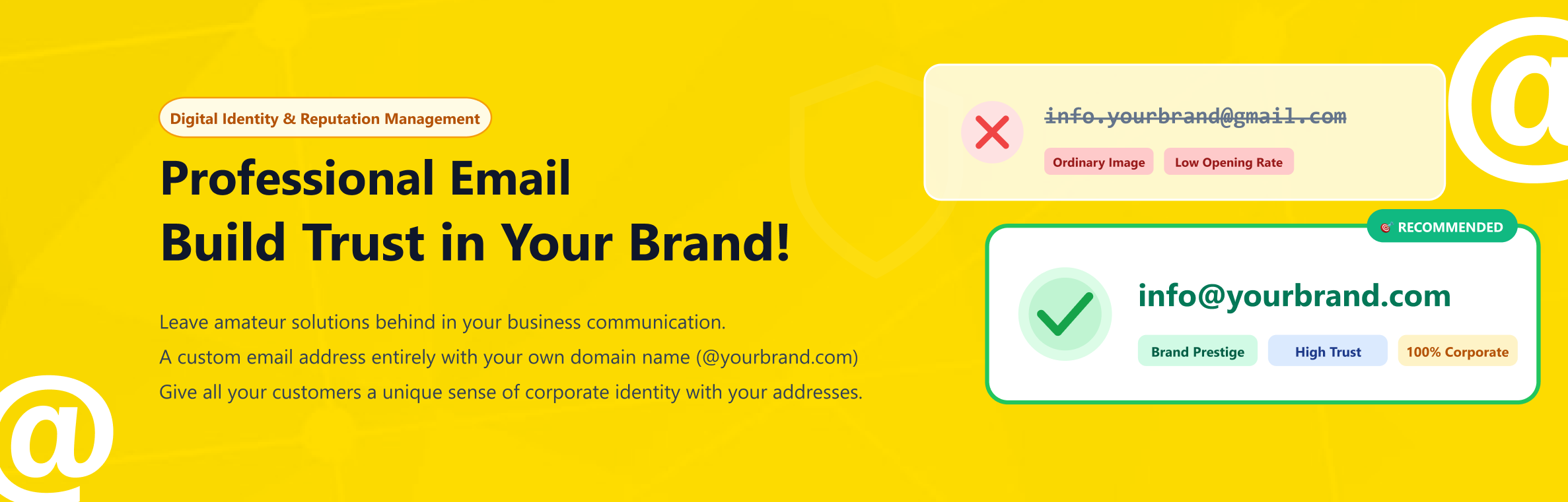 how professional email addresses with a brand domain name add trust