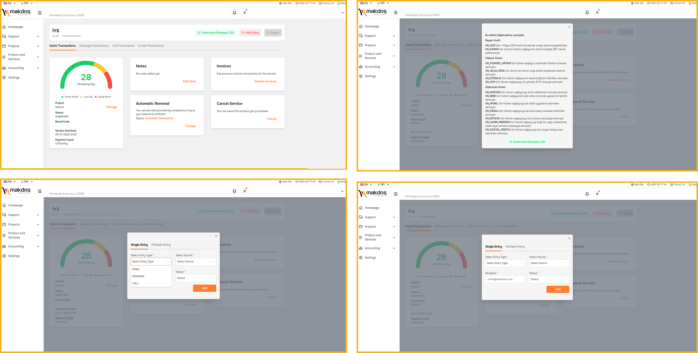 IYS approval (opt-in) and deny (opt-out) flow