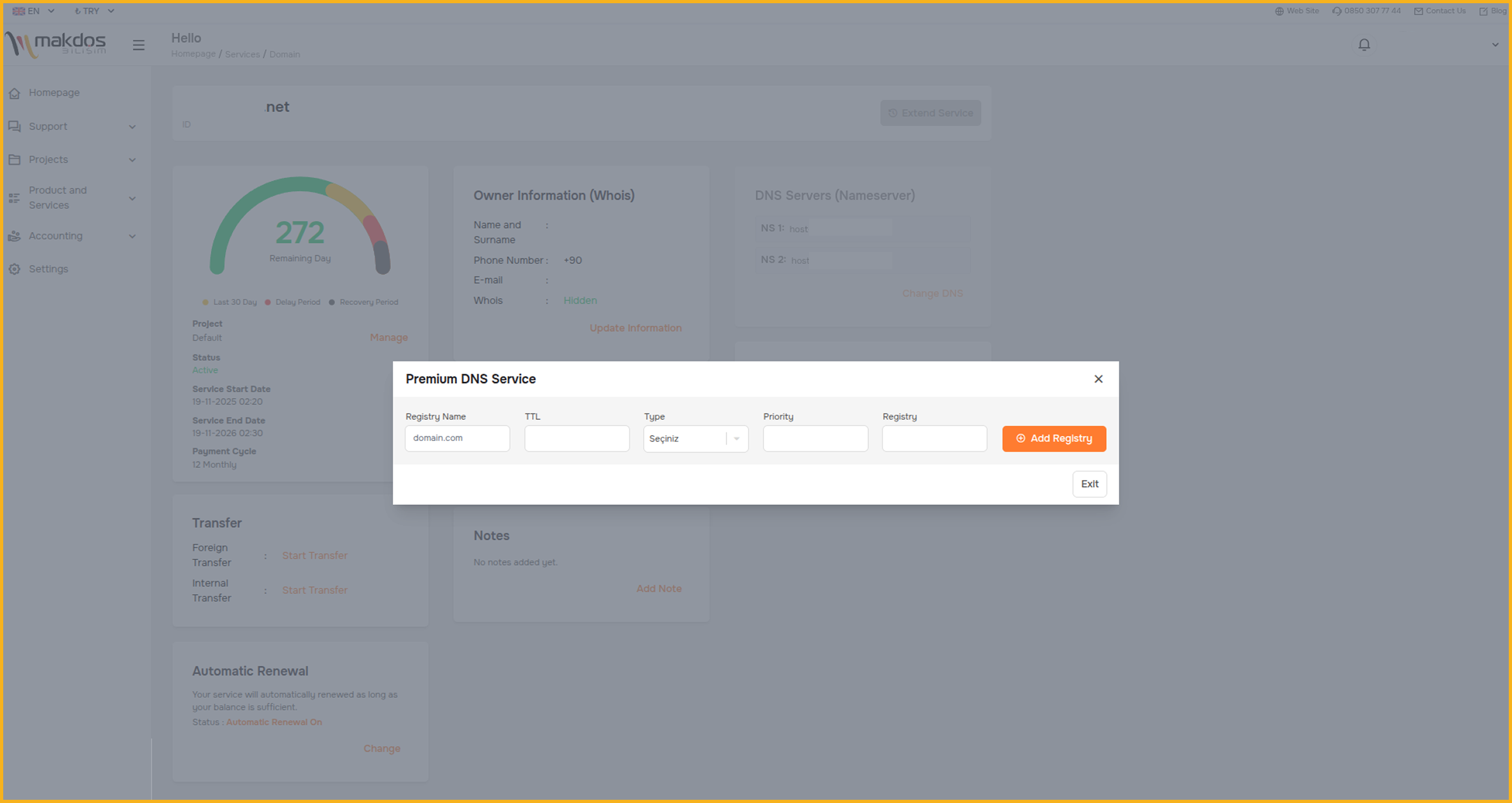 Makdos Premium DNS Service