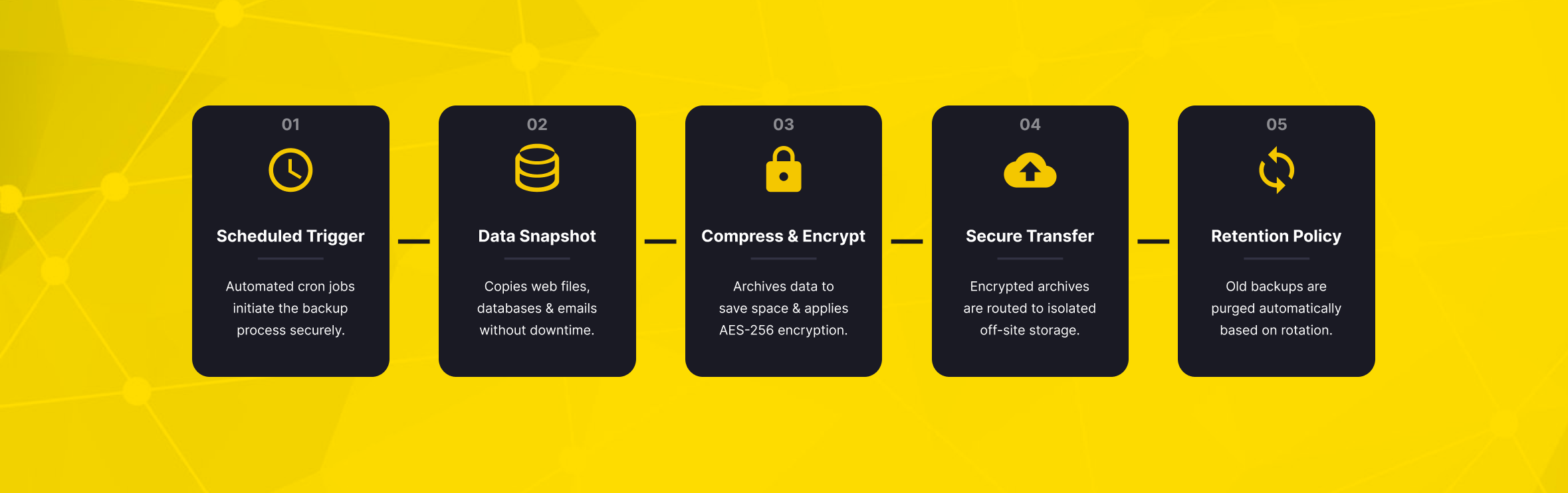 Web hosting backup process for protecting website data